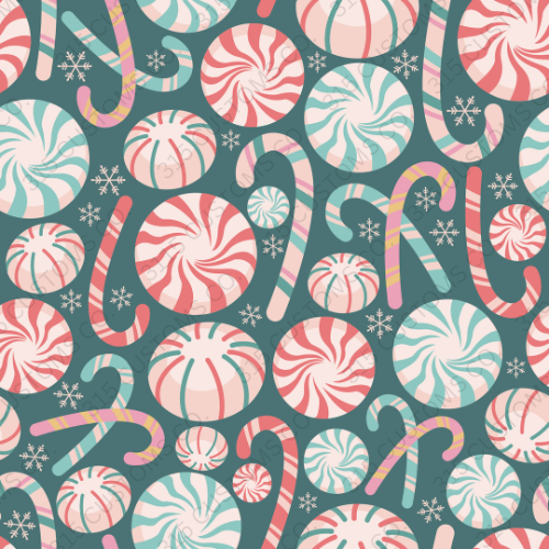Vintage Pastel Christmas 1 -Printed Vinyl