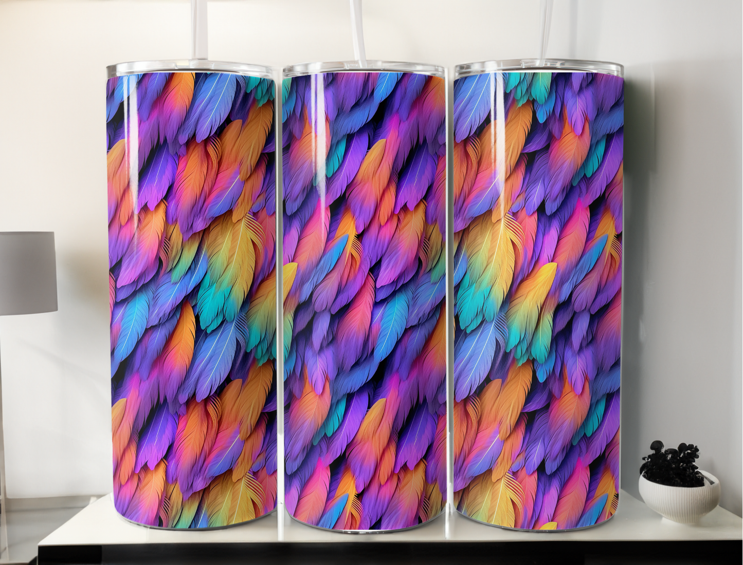 3D Feather Tumbler/Wrap