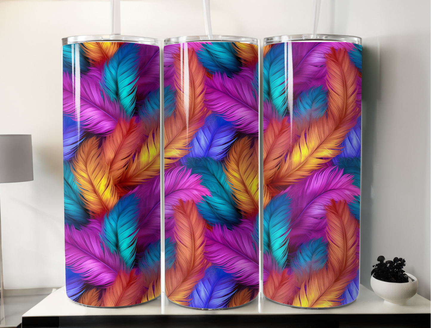 3D Feather Tumbler/Wrap