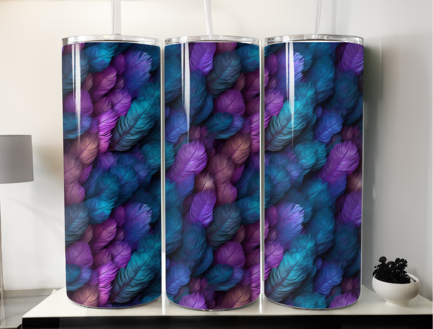 3D Feather Tumbler/Wrap