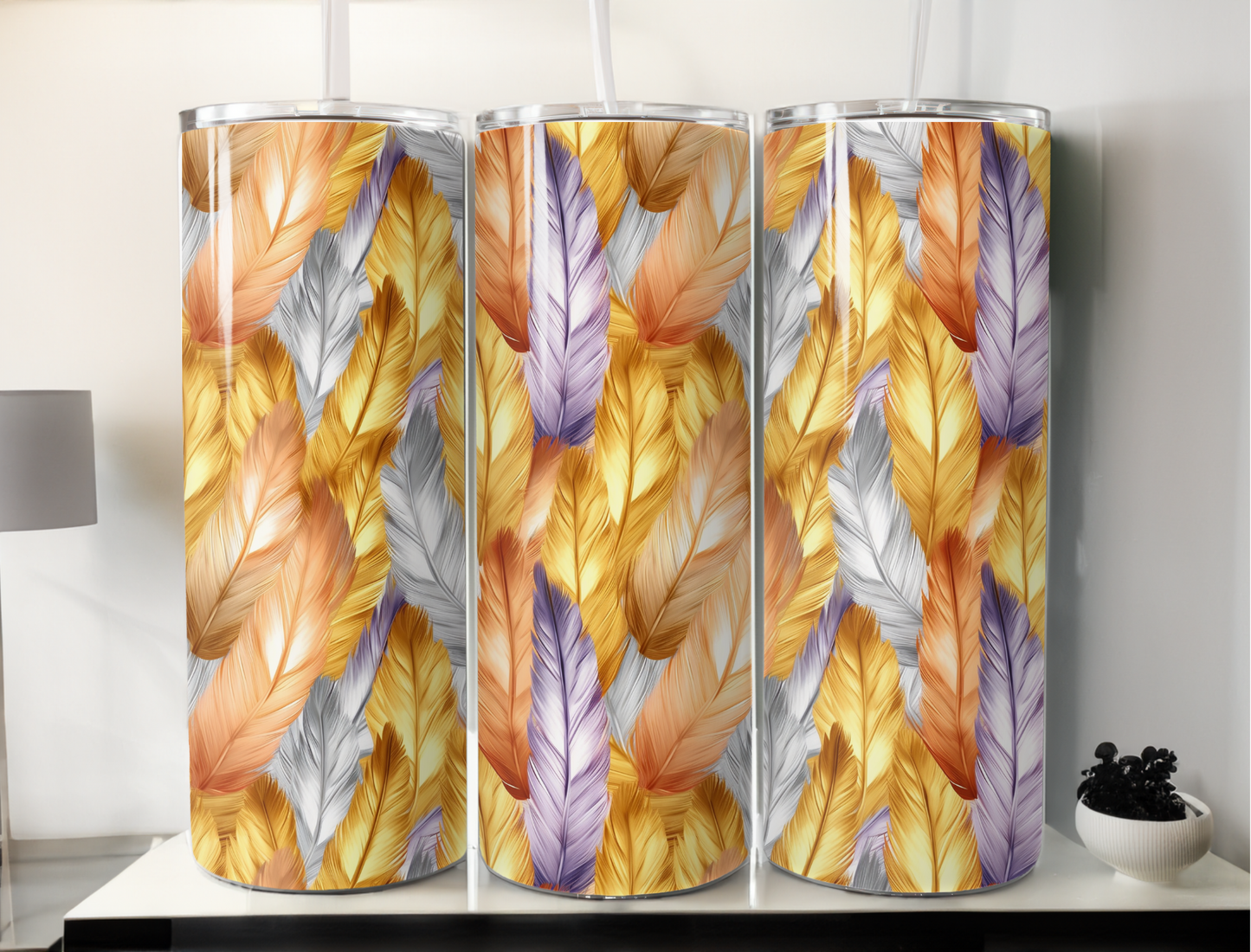 3D Feather Tumbler/Wrap