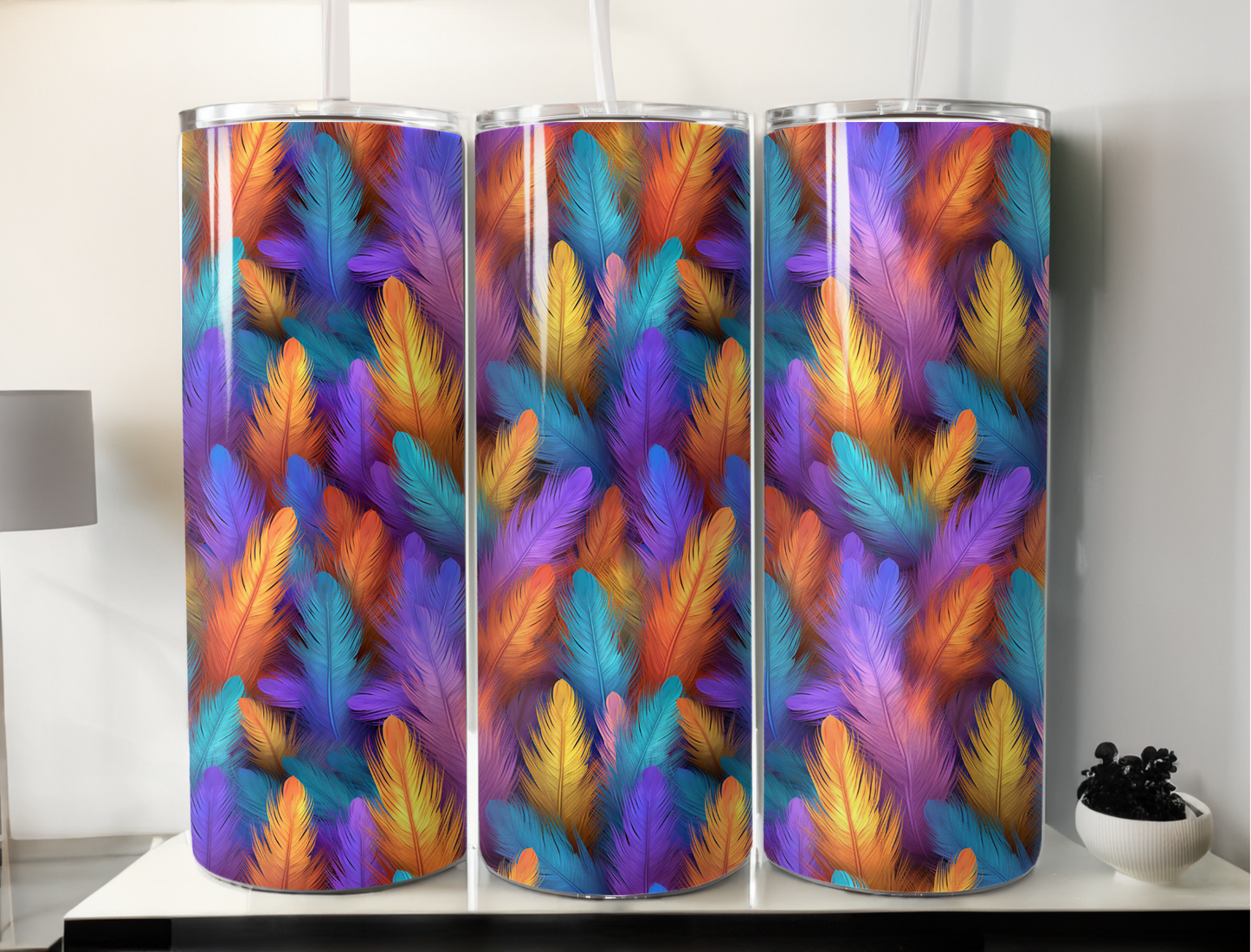 3D Feather Tumbler/Wrap