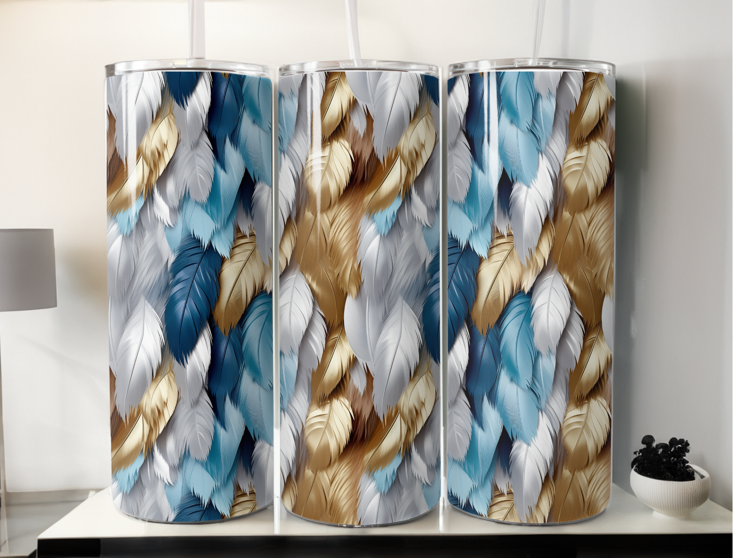 3D Feather Tumbler/Wrap