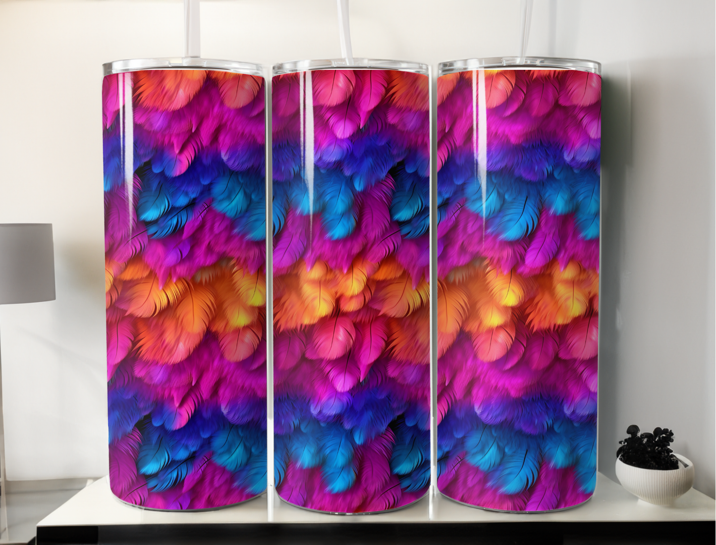 3D Feather Tumbler/Wrap