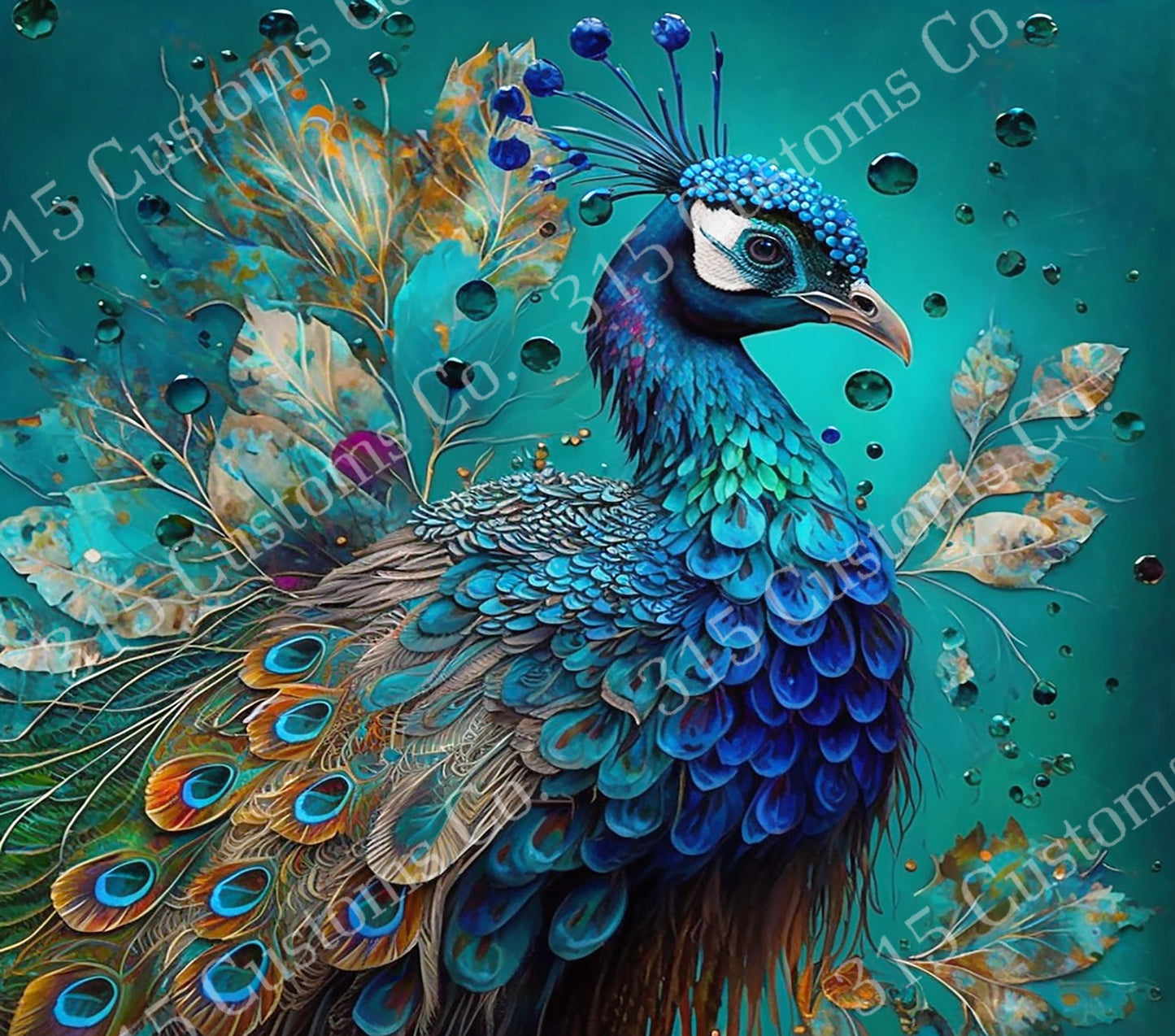 Pretty Peacock Tumbler/Wrap