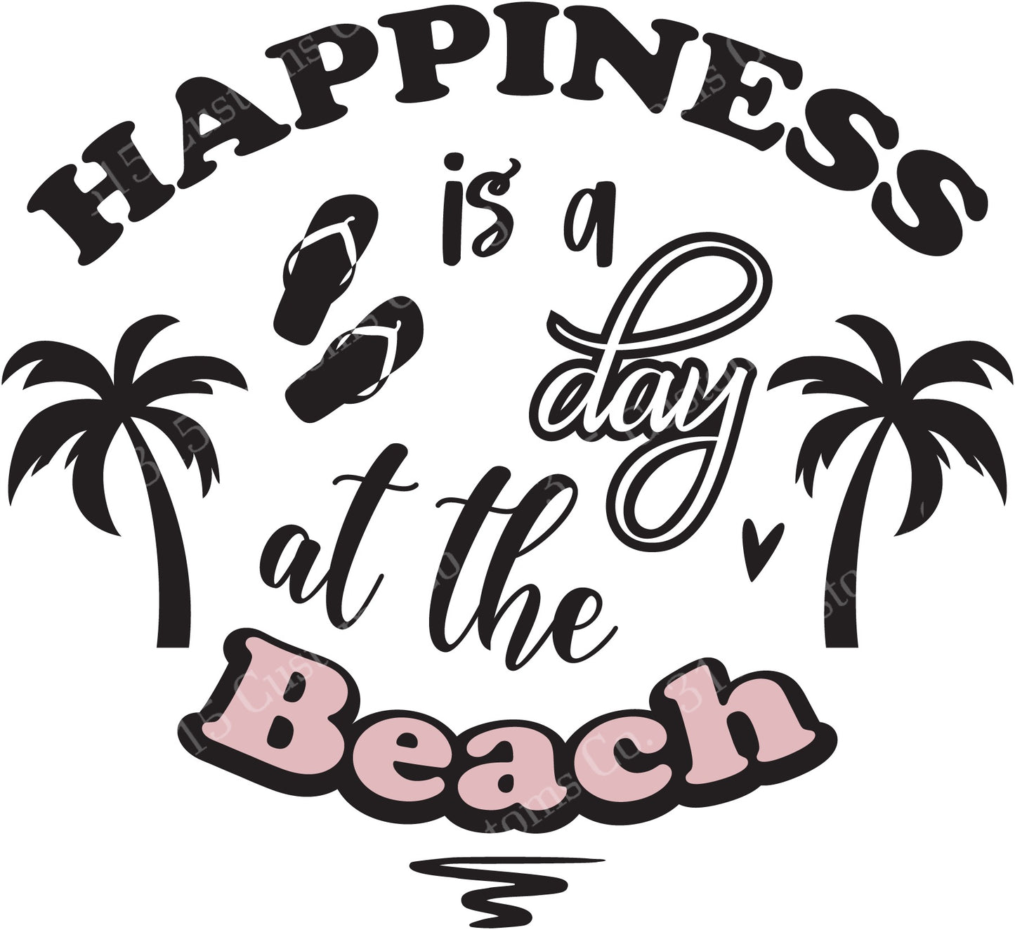 Happiness is a day at the beach Transfer