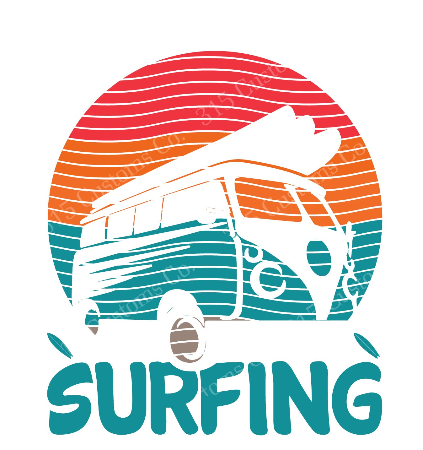 Retro van surfing Transfer