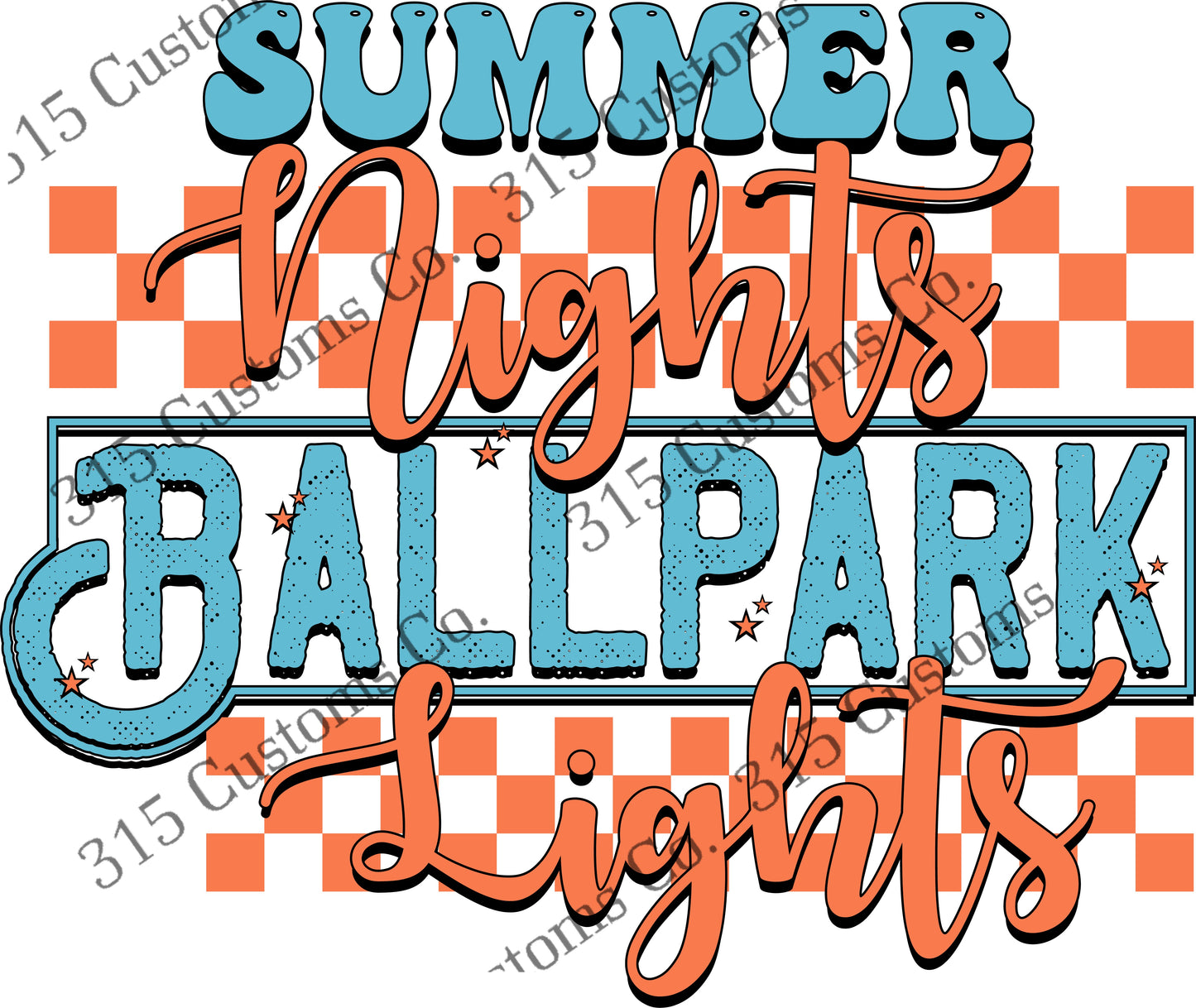 Summer nights ball park lights Transfer