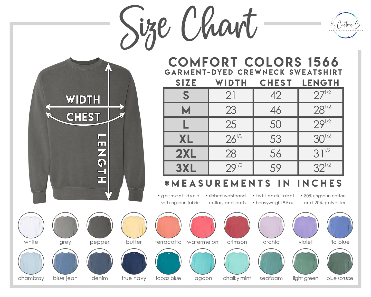Indigo Blue (Comfort Colors) Custom Crewneck